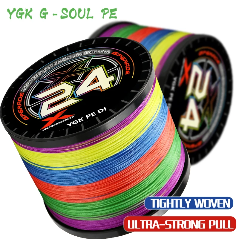YGK X24 PE Braided Fishing Line 300M 500M 1000M