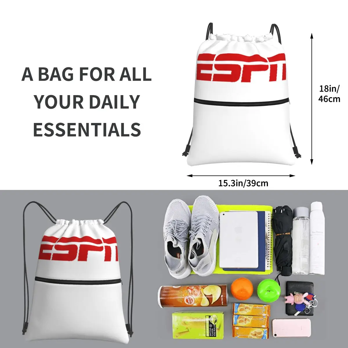 Espn Merchandise tragbare Rucksäcke Kordel zug Mode Kordel zug Bündel Tasche Kleinigkeiten Taschen für Schüler