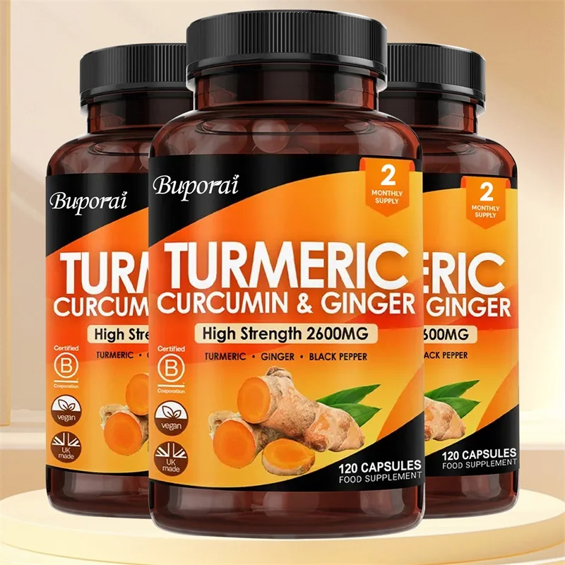 

3-in-1 Turmeric Ginger & Pepper 2600mg - Support Joint Health, Promote Digestion, and Boost Immune Health