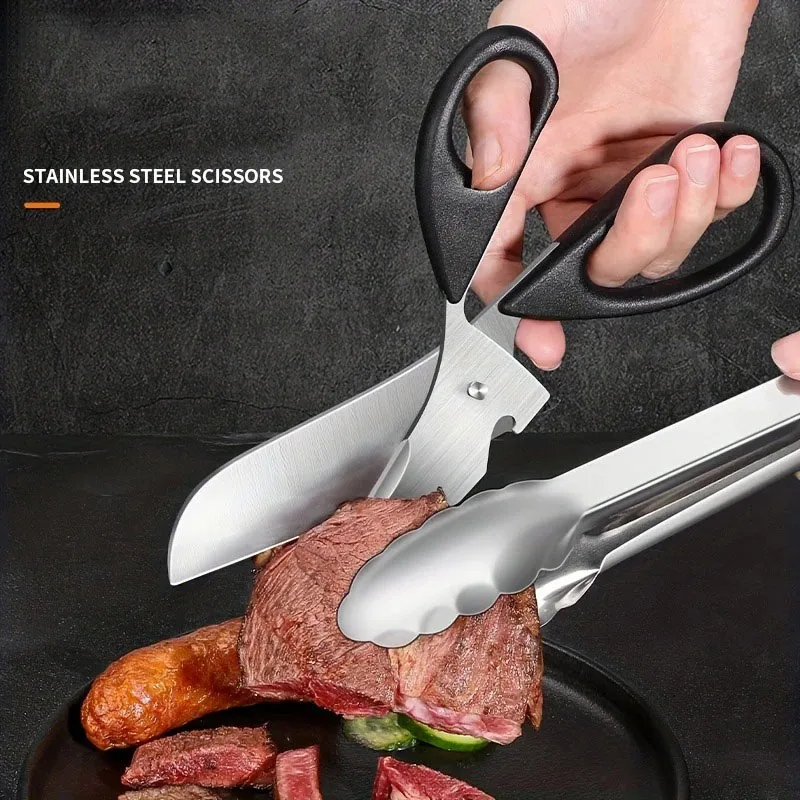 Detachable kitchen scissors, heavy duty stainless steel kitchen scissors, multi-functional strong meat scissors,outdoor barbecue