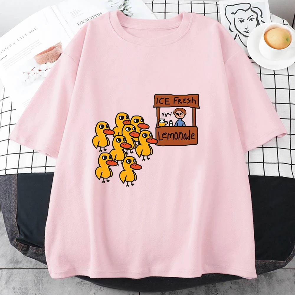 The Duck Song Got Any Grapes Women T-shirt Summer Vintage Tops Cartoon Cute Style Shirts Oversizes Loose Casual Custom Clothes