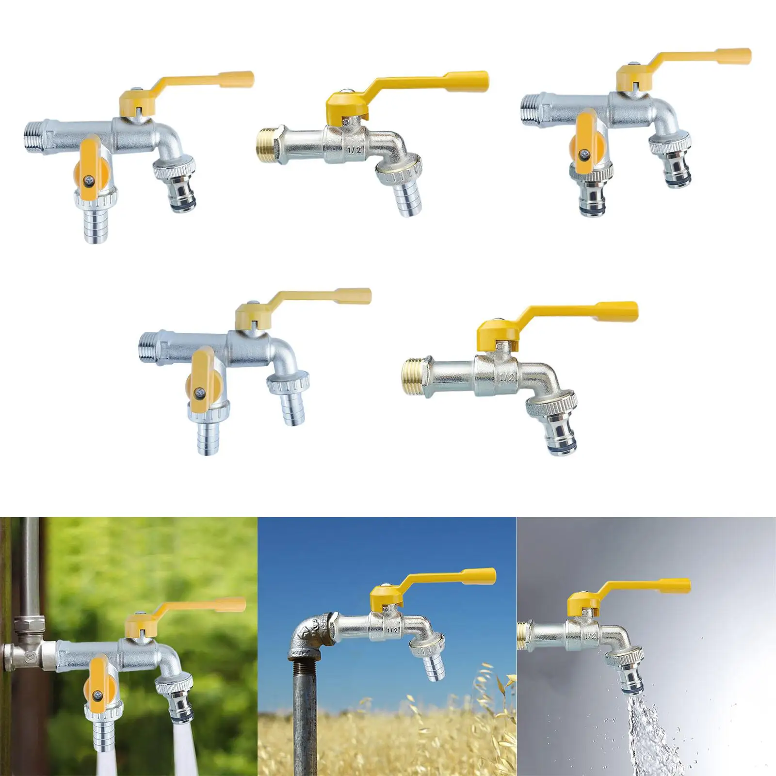 Garden Hose Faucet Prevent Freeze Brass Faucet for Garden Laundry Room Lawns