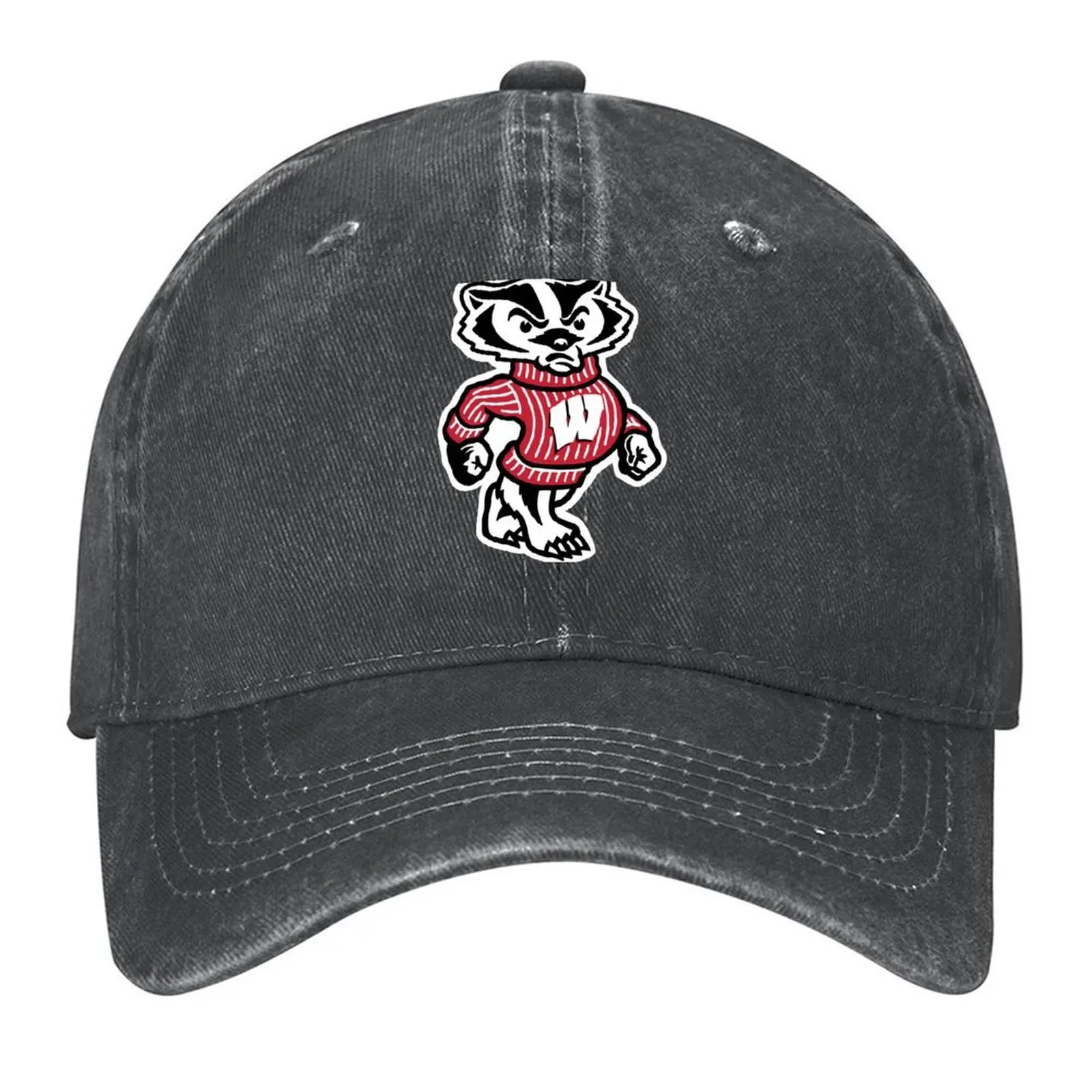 

University of Wisconsin Bucky Red Badger Logo Baseball Cap Trucker Hat tea Hat Wild Ball Hat Golf Cap Men Golf Wear Women's