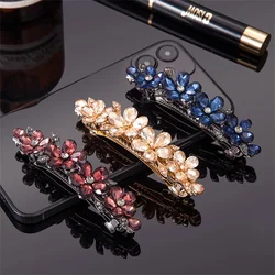 Nieuwe Prachtige Bloem Strass Lente Haarspeld Retro Half-Tie Horizontale Clip Top Clip Elegante Vrouwelijke Mode Haaraccessoires