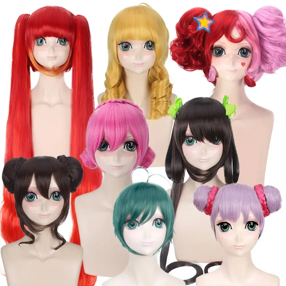 

Long Synthetic Wavy Cosplay Wig for Women Anime Costume Party Heat Resistant Fiber Hair Fancy Dress Role Play Styling
