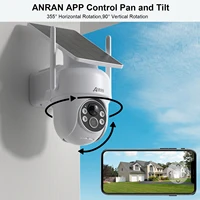 ANRAN Solar Camera 1/2pcs 3/5MP Outdoor 2.4G Wifi Security Camera Battery Cameras Home Surveillance Protection PIR Human Detect,Color Night Vision,IP66 Waterproof 3