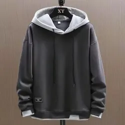 2023 autunno uomo felpe con cappuccio High Street Pullover manica lunga Patchwork felpa uomo moda Streetwear felpa con cappuccio Harajuku