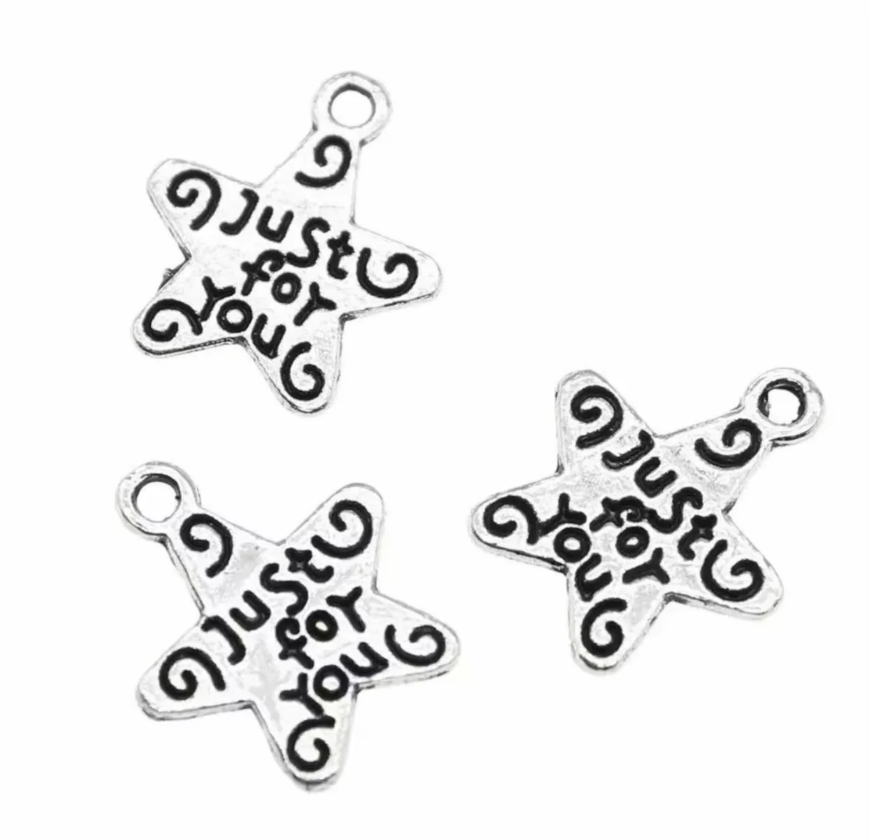 

35pcs 14*12mm Alloy metal tibetan silver color star design pendants HW3697