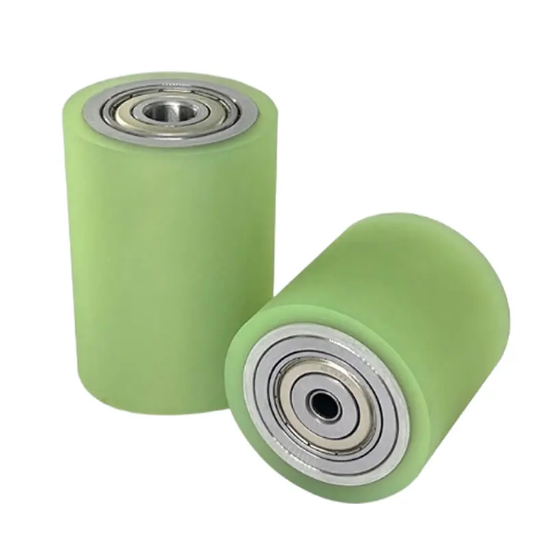 PU polyurethane double bearing roller Encapsulation Wear resistant Conveyor belt pressure wheel Silicone Outer diameter 40 50mm