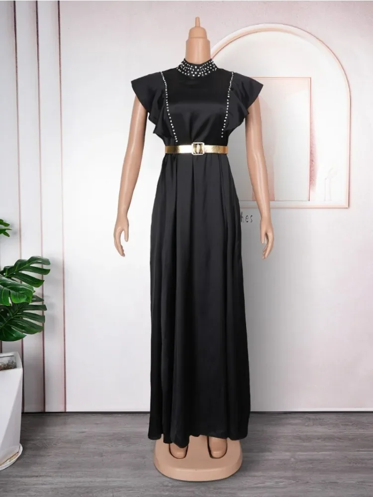 

2024 Elegant Summer Fashion Sleeveless Wedding Party Long Dress Plus Size Evening Gown Ladies Clothing African Dresses For Women