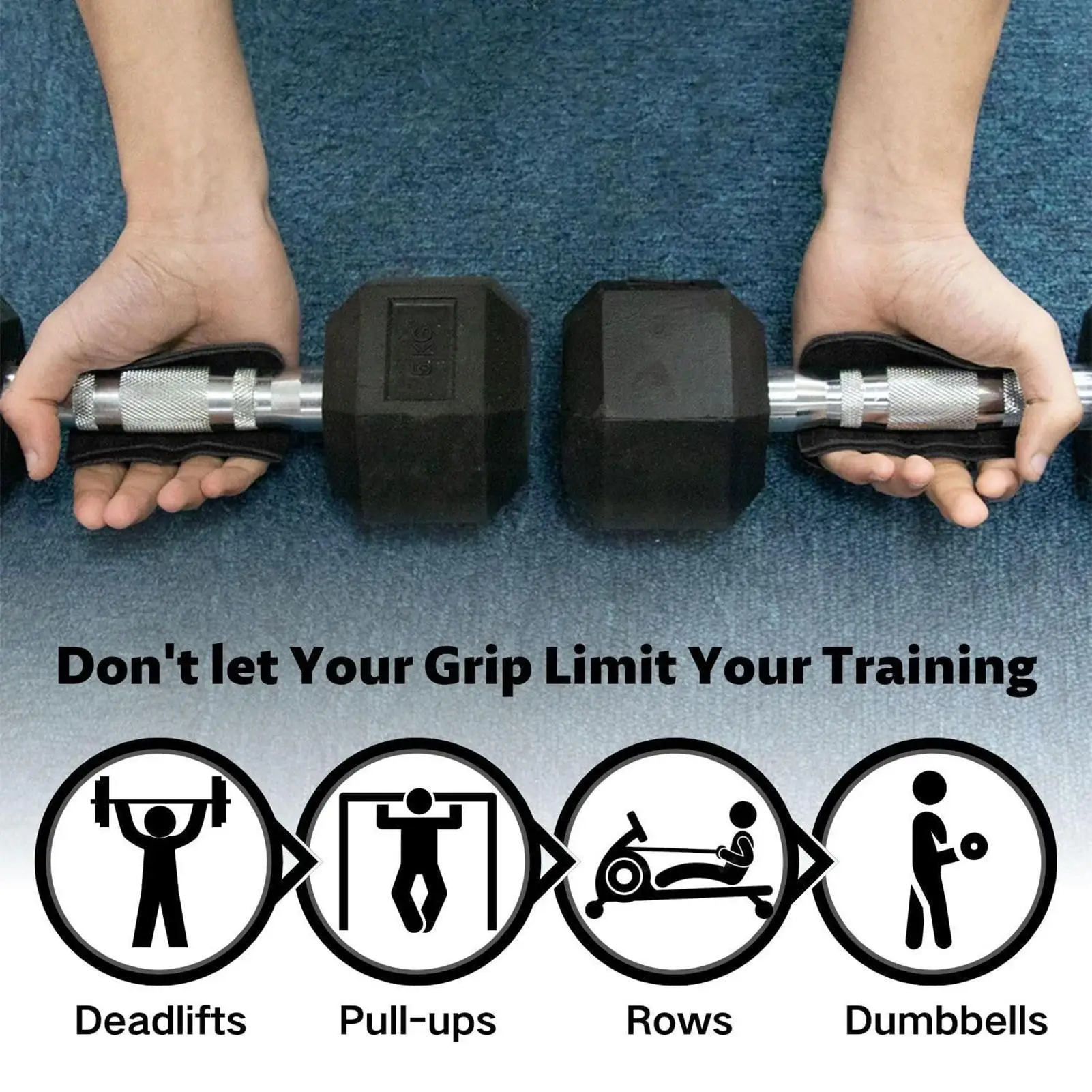 

Weight Grips For Women Leather Anti-Slip Protectors 1 Pair Fingerless Workout Gym Grips Pads For Men Women Exerciser Fitness