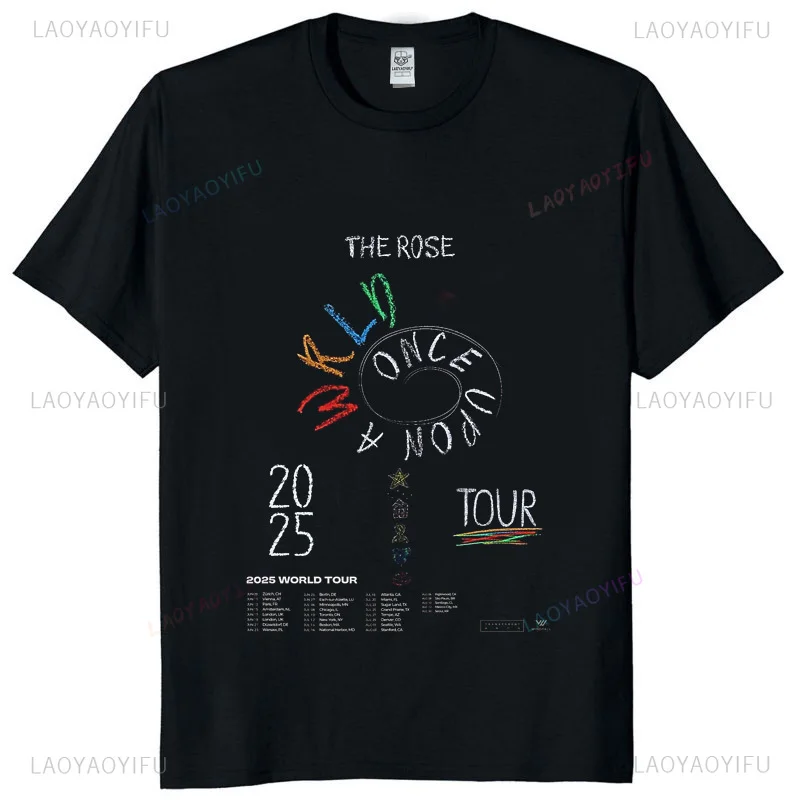 The Rose Fan Meeting Graphic Tee 2025 WRLD Tour Merch Unisex Y2K Band  Kpop Streetwear Concert Souvenir T-Shirt