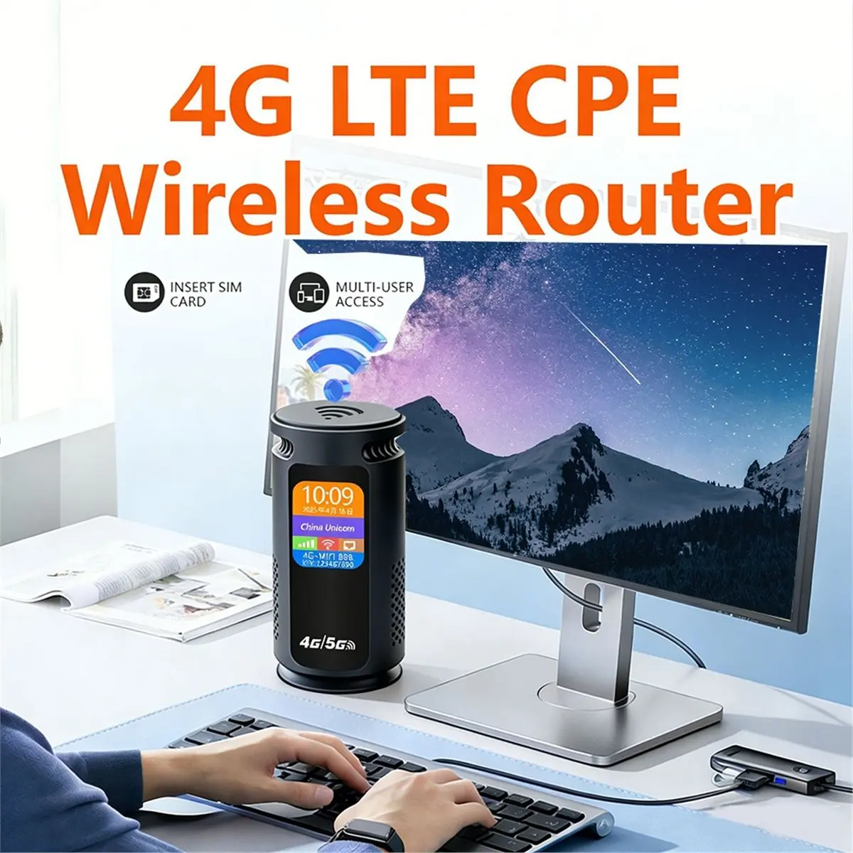 4G WiFi 6 RJ45 Router Wireless Pocket Mobile Hotspot Supports 32 Devices 4G WiFi Router Modem for Europe EU