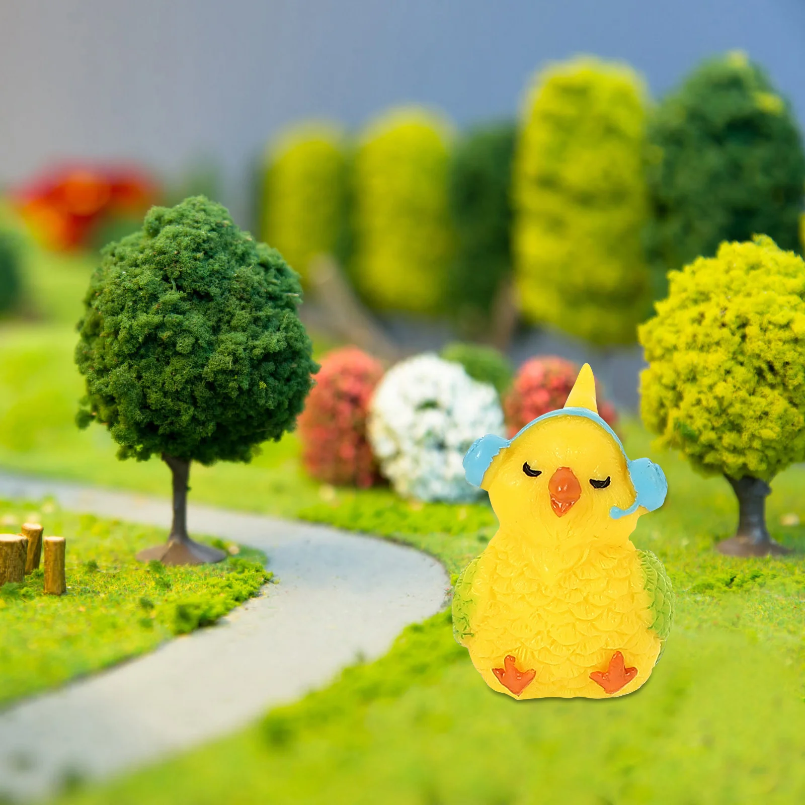 

12Pcs Miniature Resin Bird Decor Colorful Tiny Bird Statue for Garden Desktop Micro Scene Photo Prop Decoration