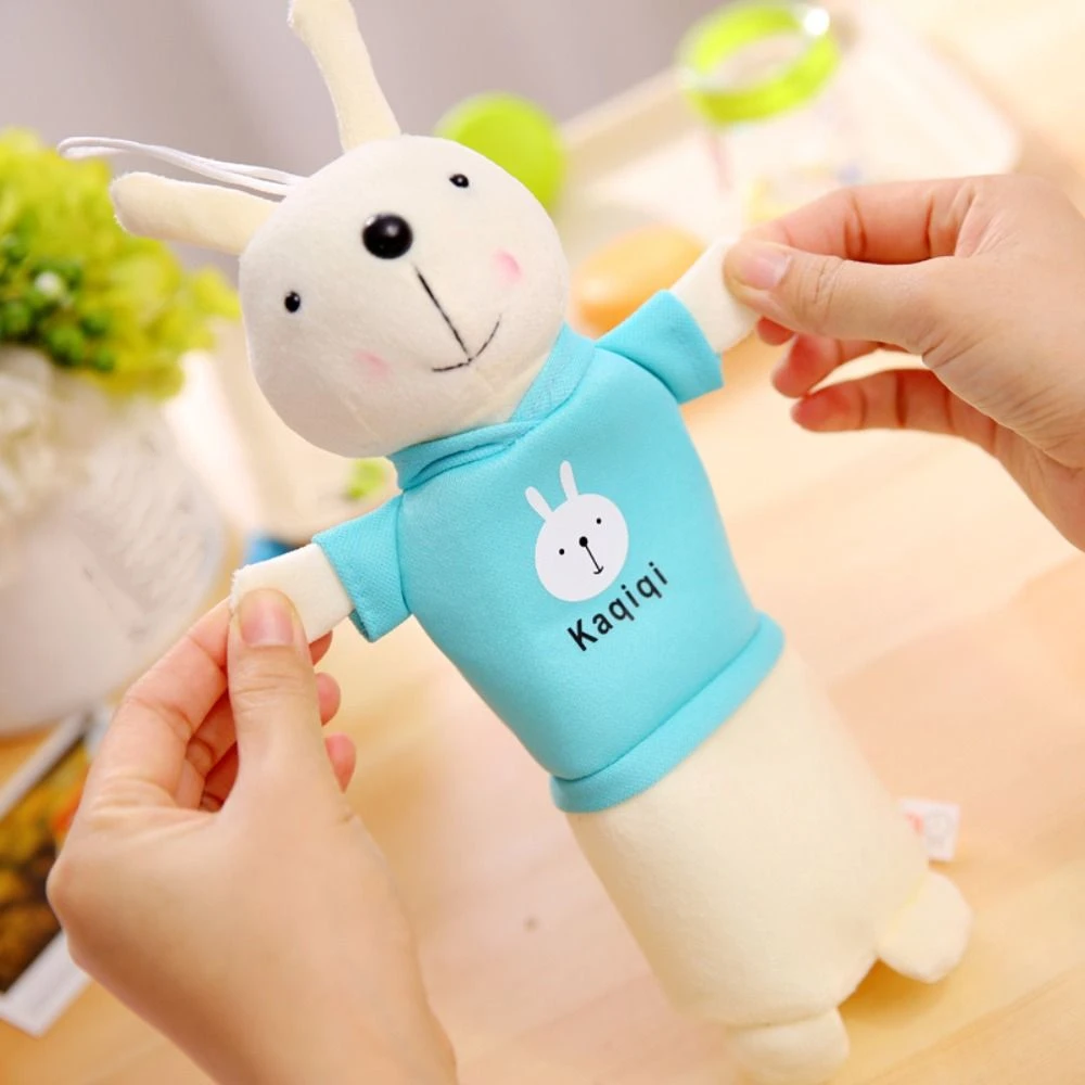 

Simple Plush Rabbit Pencil Bag Cartoon Kawaii Student Pencil Case Large Capacity Creative Stationery Storage Box Students