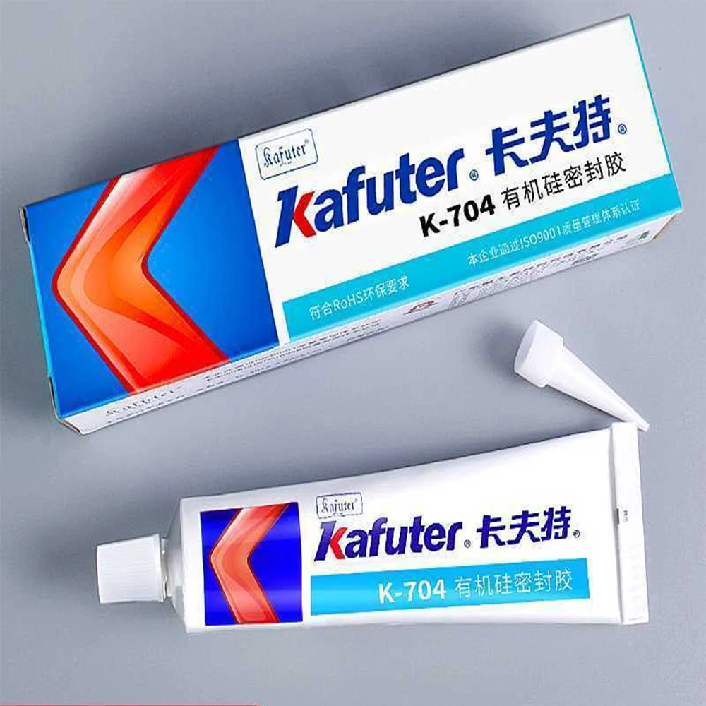 Kafuter 45g High-Temperature Silicone Industrial Adhesive K-704B 704 Clear Rubber Insulating Sealant for Glass And Metal Sealing