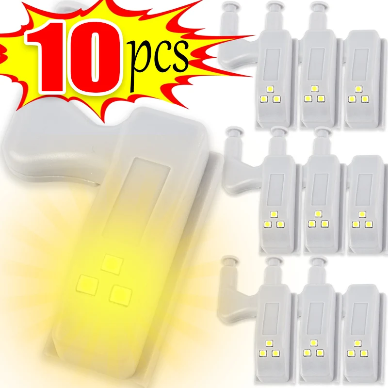 

1/10PCS Cupboard Lights LED Inner Hinge Lamp Wardrobe Cabinet Induction Light Kitchen Bedroom Universal Wireless Night Lights