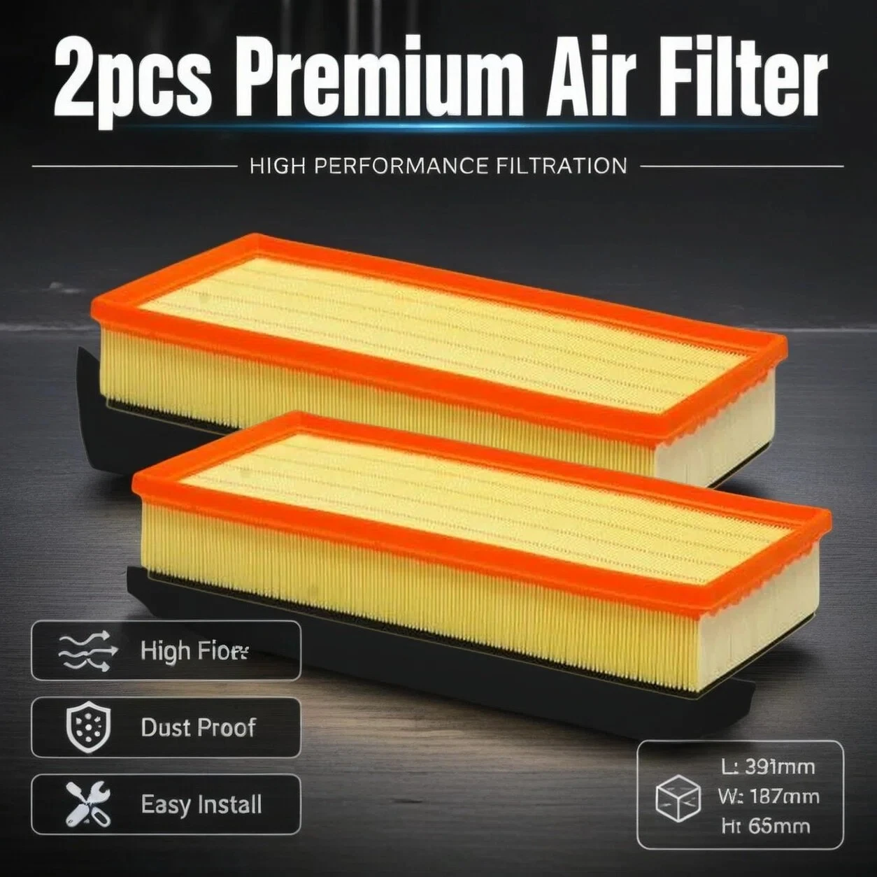 2pcs/ Engine Air Filter For VW Touareg 4Motion 7L 7P Audi Q7 4L Porsche Cayenne 92A Land Rover Range Rover L322 7L0129620