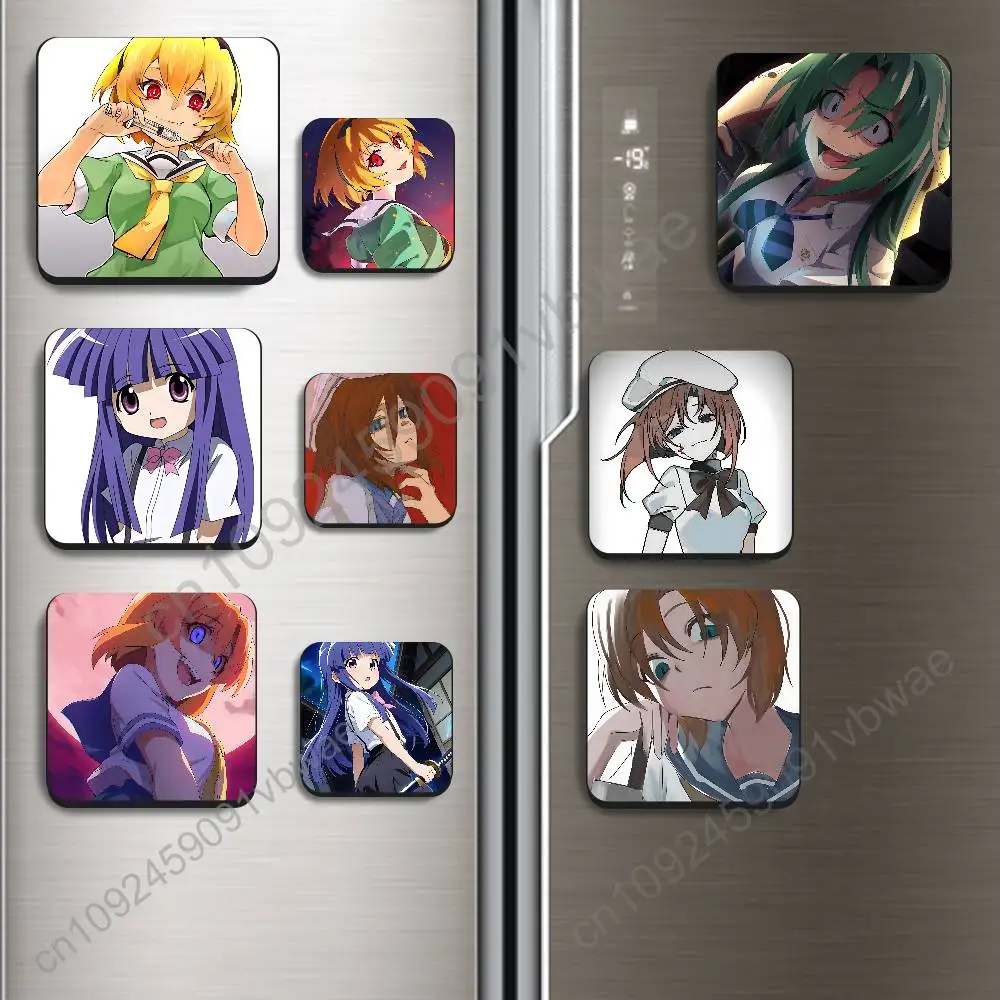 

Horror Higurashi When They Cry Black Square Plastic Fridge Magnet, for Magnetic, No Trace Left, Durable, Smooth and Textured