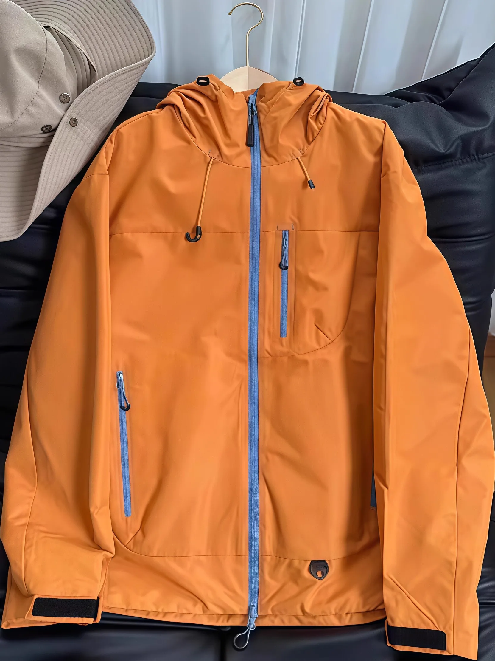 

Модное уличное ветрозащитное водонепроницаемое походное повседневное свободное мужское джутовое пальто из полиэфирного волокна из бычьей ткани, длинная молния све