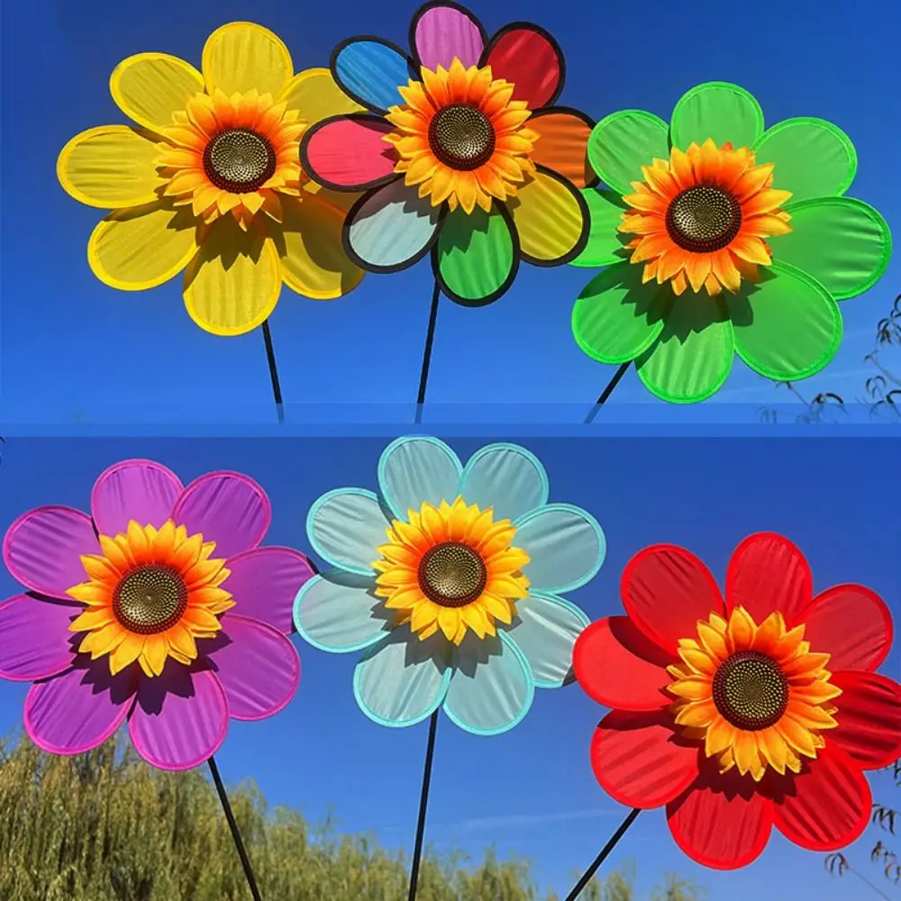 

New Multistyles Sunflower Windmill PVC Diameter 26/32cm Rotating Sunflower Garden Yard Wind Spinner Outdoor Party Picnic Decor