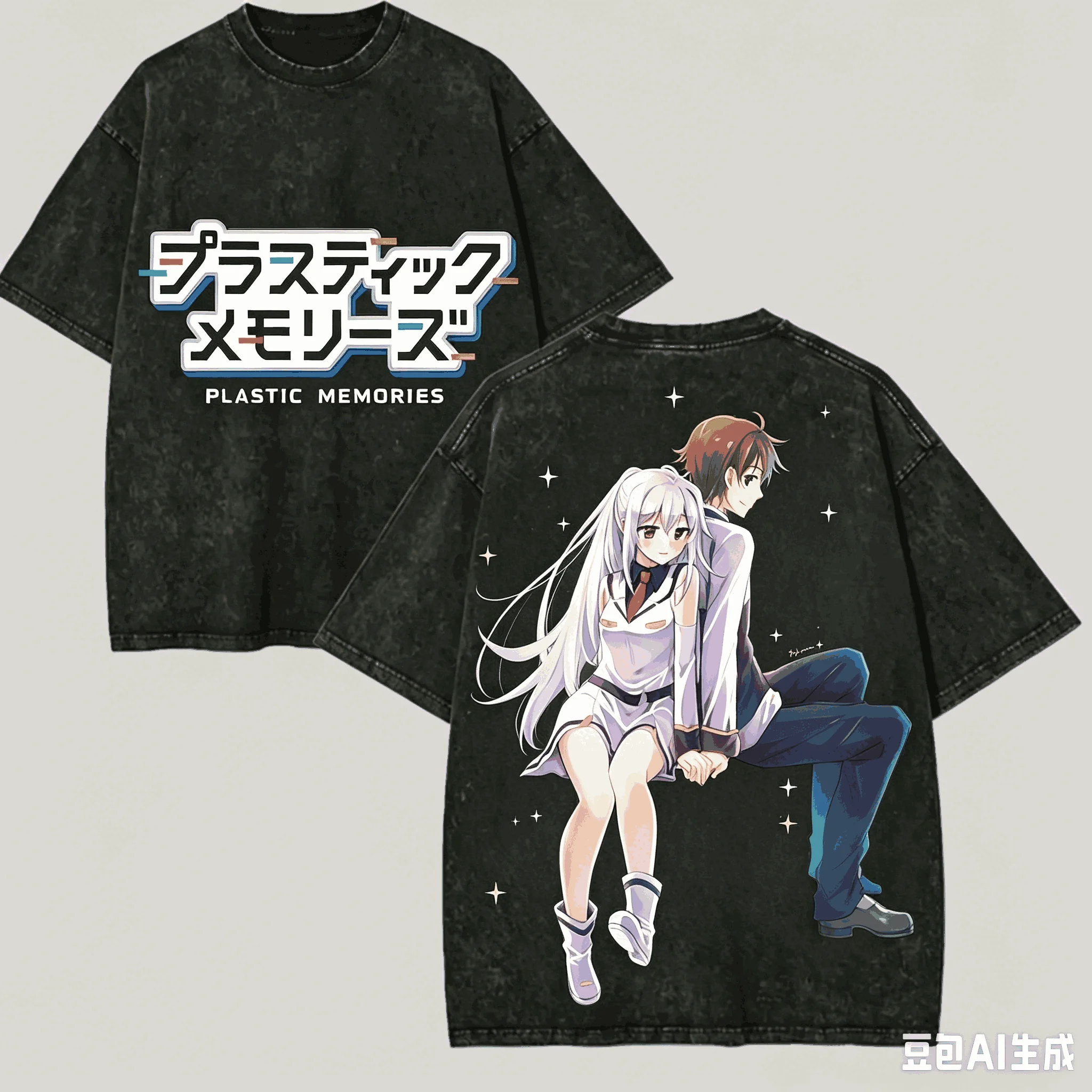 Plastic Memories Washed T-shirt Anime Lover Harajuku New Model Oversized Vintage Loose Classic Unisex Streetwear high quality