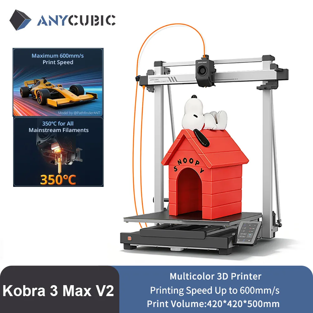 Anycubic kobra 2 neo fdm 3d drucker 250 mm/s maximale druck geschwindigkeit neuer integrierter extruder leviq 2,0 automatische nivellierung mit ui design