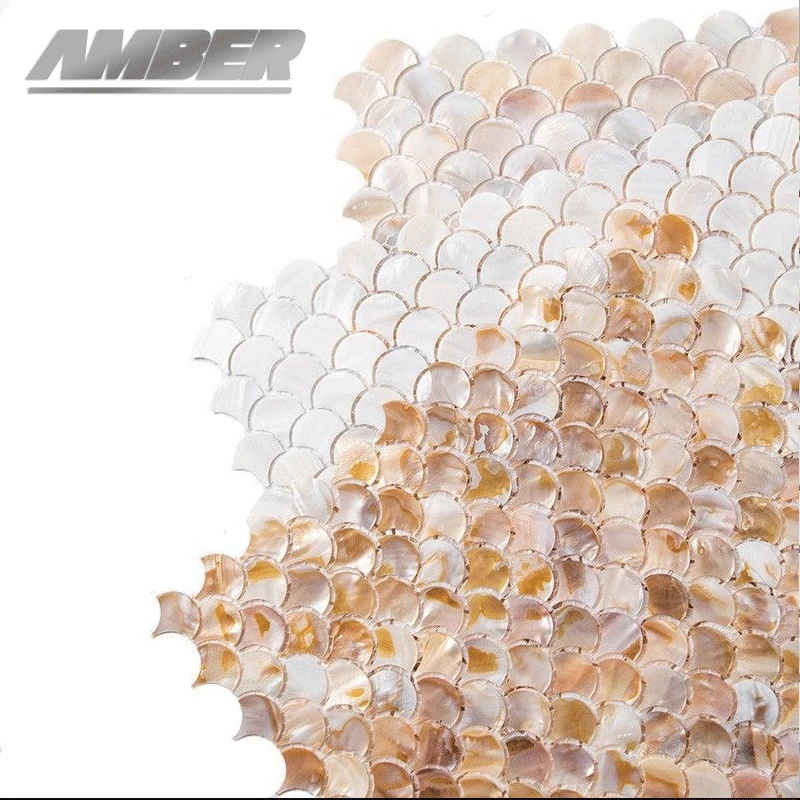 Shell Mosaic Tile Natural White Mother of Pearl Wall Backsplash Bathroom Tiles fish scale sheet