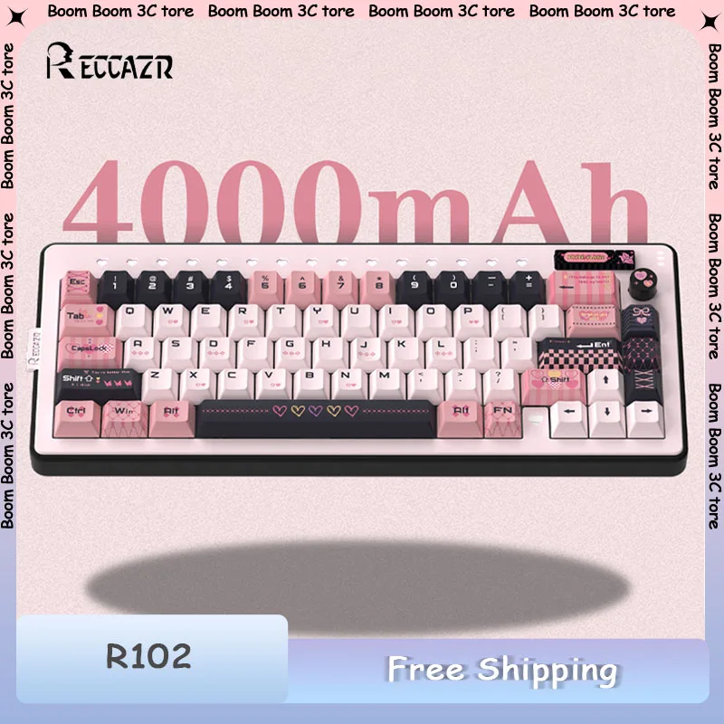 

Reccazr Paper Plane 66 Mechanical Keyboard Tri-Mode Wireless Hot Swap Gasket Aluminum Gaming Keyboard Custom PC Accessories
