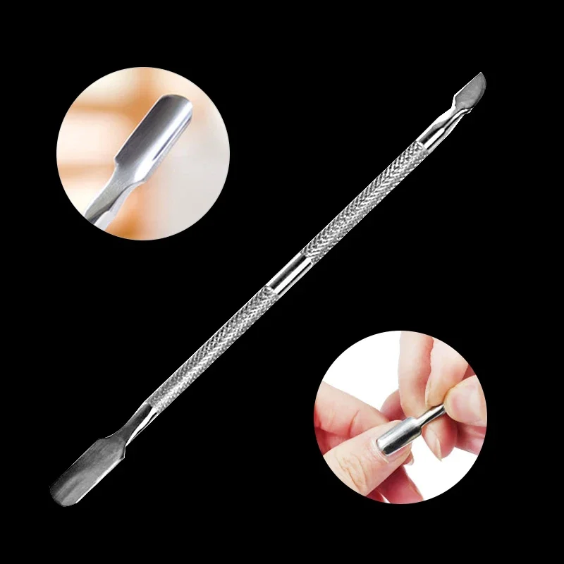 5PCS Pedicure Manicure Nail Art Cleaner Care Tool Double-ended Dode Huid Remover 2-Manieren Rvs nagelriem Pusher