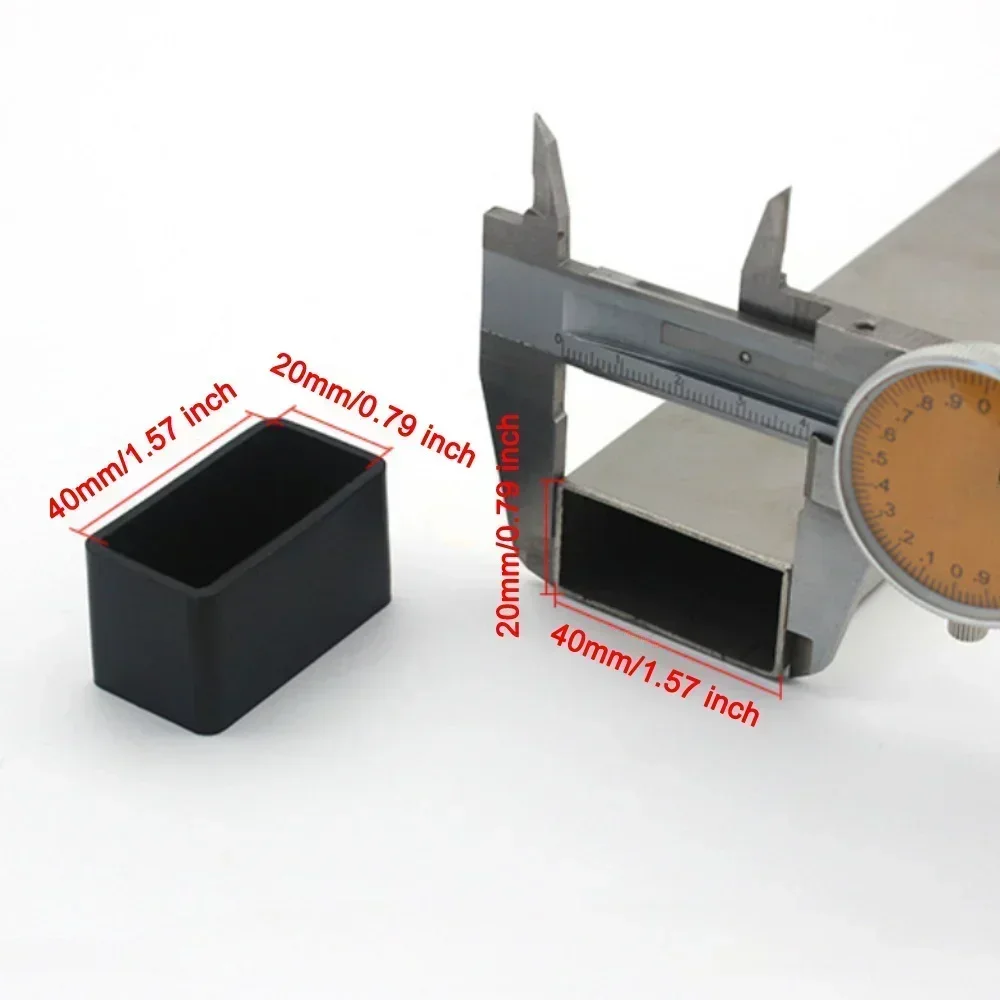 20*40mm square tube soft coat Mechanical equipment foot non-slip foot cover pad square tube plug scalp plug image 3
