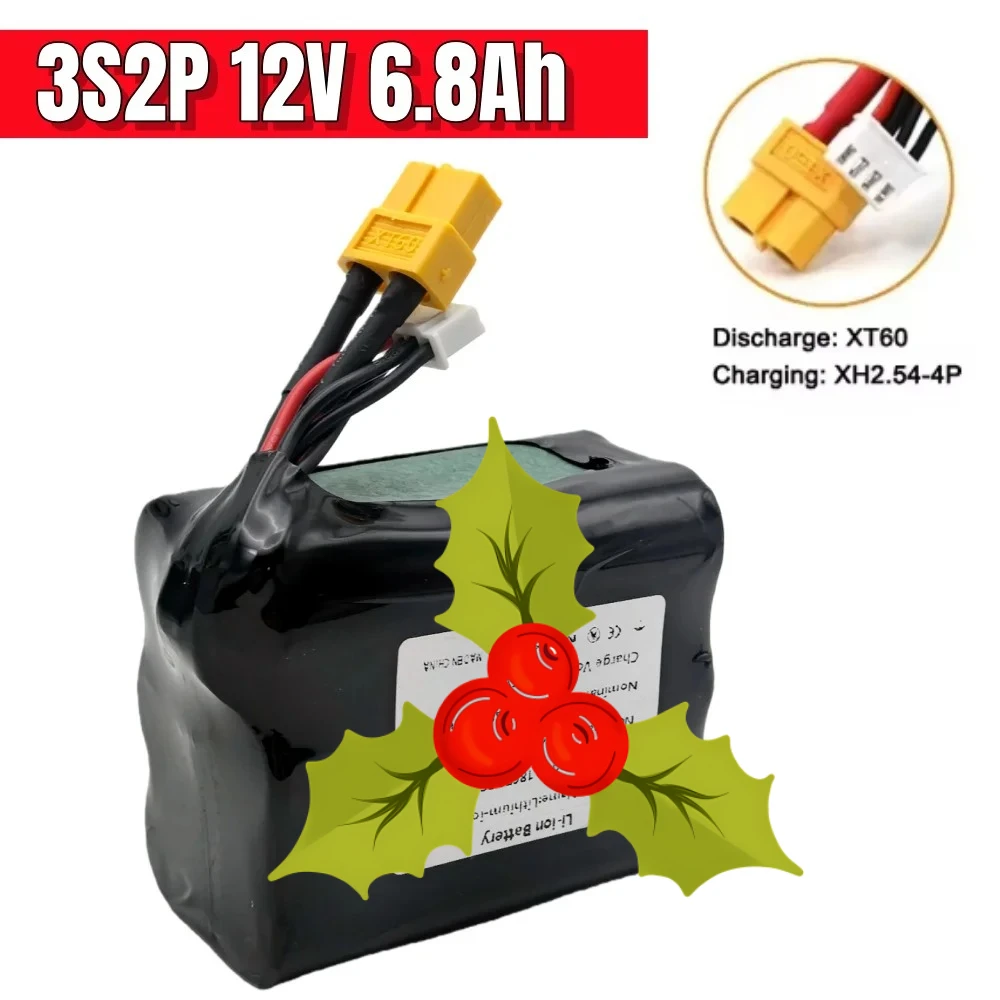 12V Battery 12.6V 6.8Ah 3S2P Li-ion Use Single Cell NCR18650 Combination Suitable for Parrot Disco and Various Drones