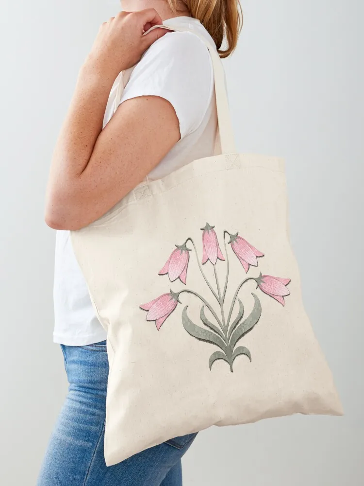 Art Nouveau Bellflower Emerald Green and Pink Tote Bag cute pouch bag tote bag university supermarket folding