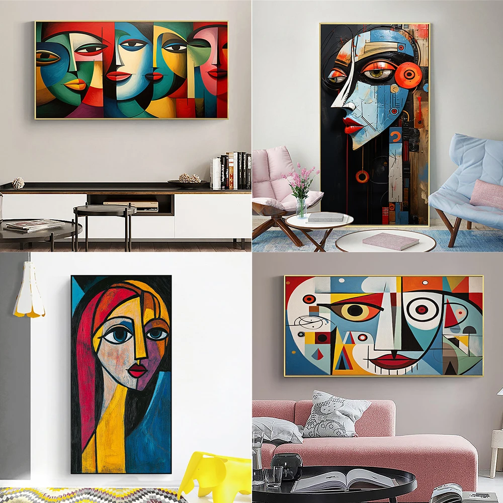 Pablo Picasso Wall Art Prints Large Abstract Wall Art Modern Lady Lips Wall Art Poster Graffiti Canvas Painting Modern Decor