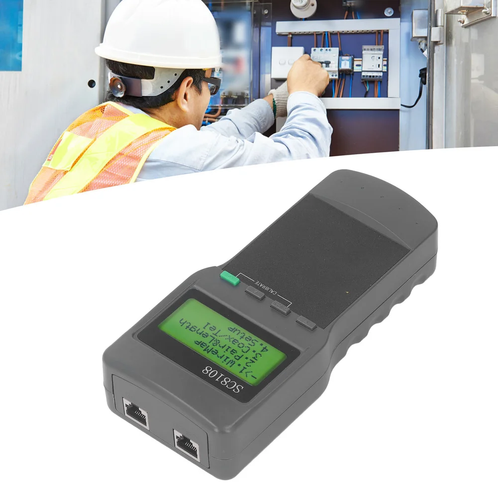 SC8108 Network Line Tester for RJ45 Ethernet Cables Supporting Fault Detection Pair Verification and Length Check