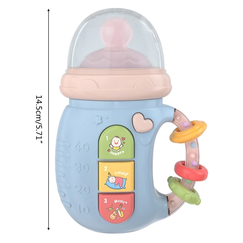 Biberon ergonomique pour bébé, jouet Musical avec lumière Led clignotante, apprentissage poussette, poignée main, pour