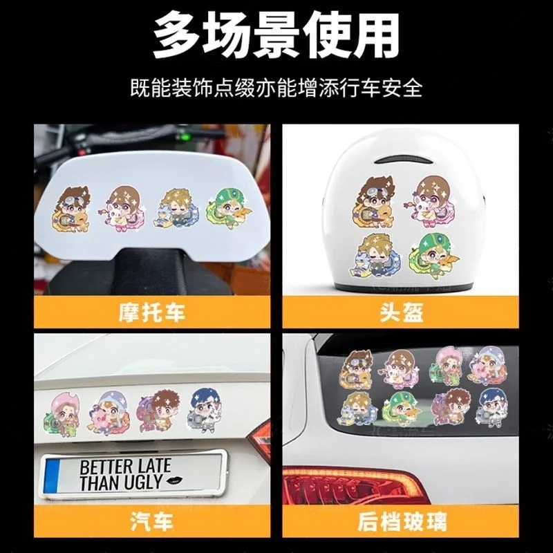 Digimon Anime Cartoon Reflective Warning Sticker - Agumon Cute Helmet Nighttime Reflective Decoration for Electric Vehicles