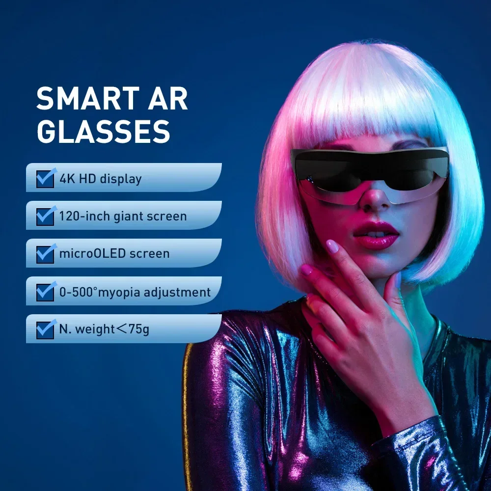 نظارات AR ذكية خفيفة الوزن محمولة جديدة لوحدة تحكم ألعاب الهاتف المحمول PS5 جهاز 120nich 3D 4K HD VR نظارات SC-AIO7
