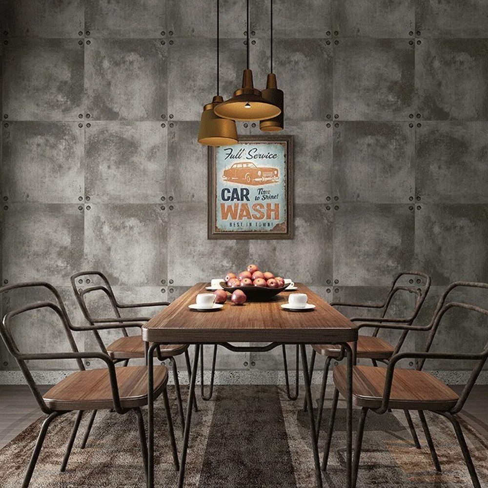 

Grey Faux Cement Concrete Wallpaper Distressed Industrial Texture Rustic Background Wall Paper Wallcoverings Clothing Store