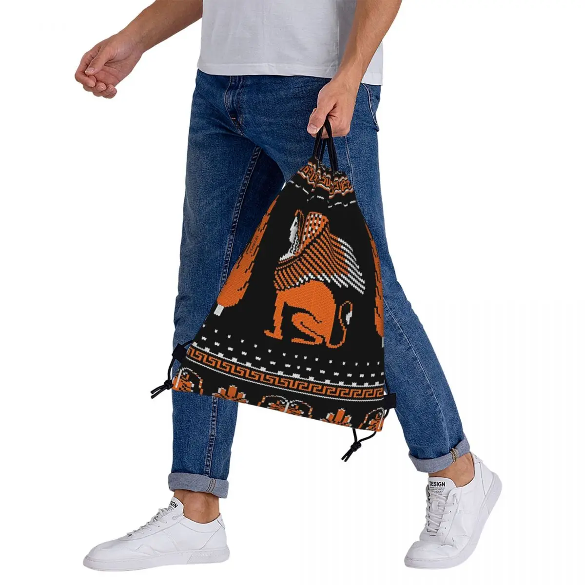 Tricots de prairie-sacs à dos grecs, sacs à cordon de proximité portables, sac de rangement de poche Bundle, sacs à livres pour hommes, femmes, étudiants