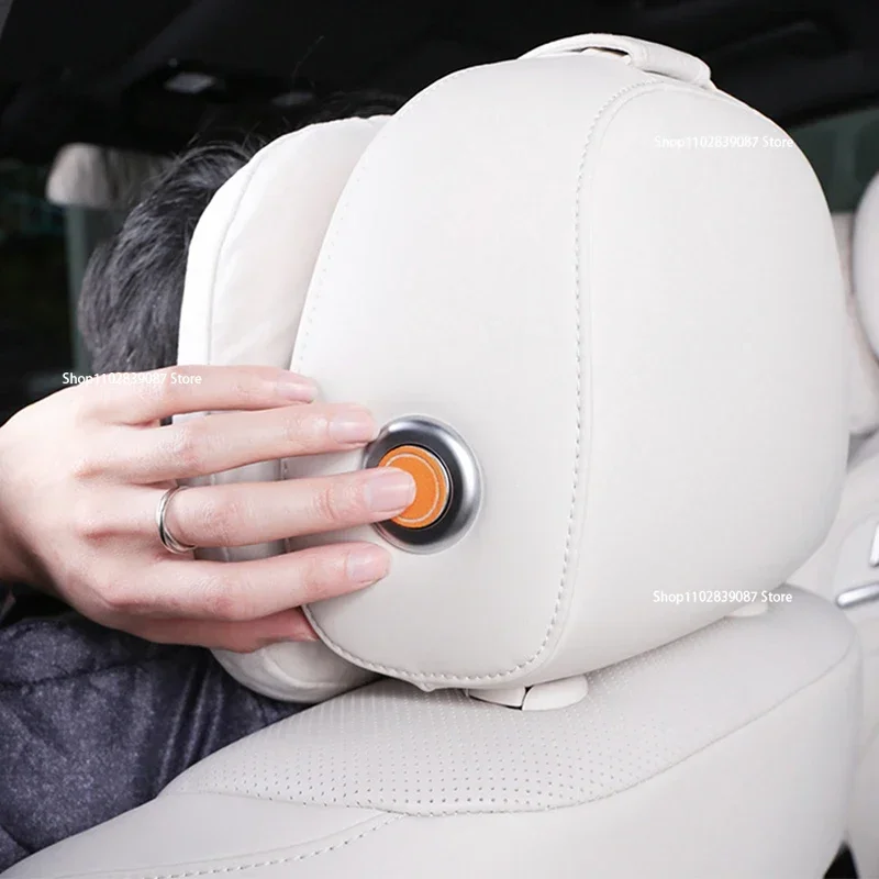 4 قطعة لرائدة مثالية LiXiang L7 L8 L9 2022 2023 سيارة مسند الرأس بالمقعد زر الجلد المدبوغ حماية ملصق الملحقات الداخلية #5