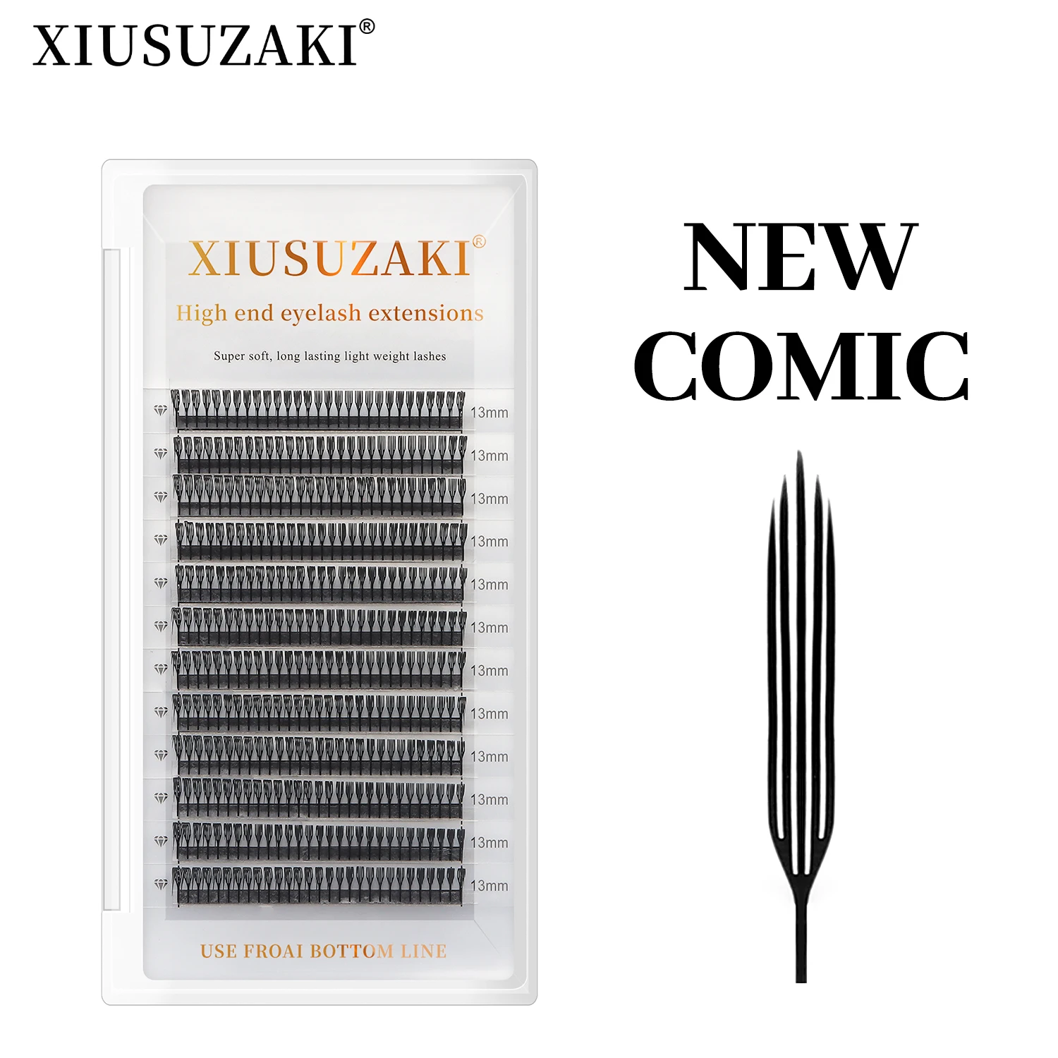 XIUSUZAKI New Comic Spire Lashes Premade Fans Natural Cashmere Manga False Eyelashes Extensions Individual Volume False Lashes