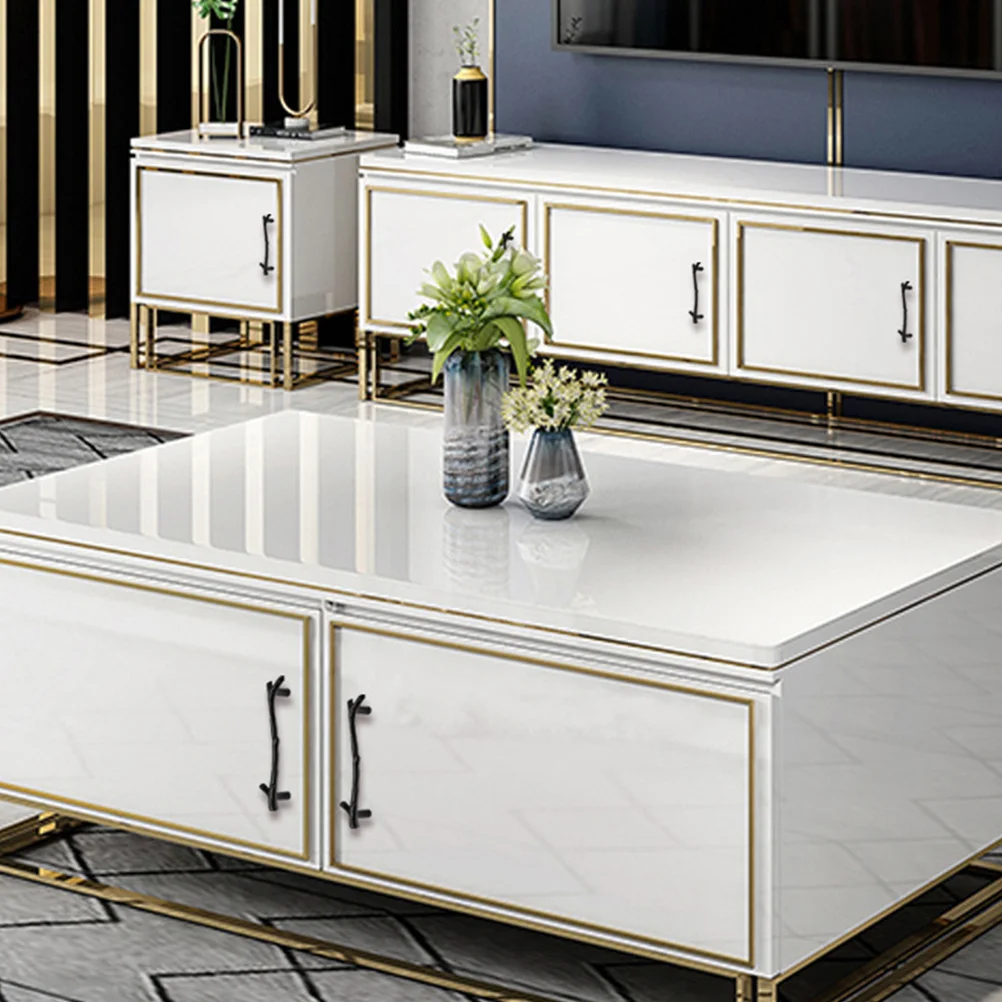 

10pcs Zinc Alloy Cabinet Handles Black Branches Shaped Knobs For Kitchen Drawer Wardrobe Closet Modern Furniture Pull Skid