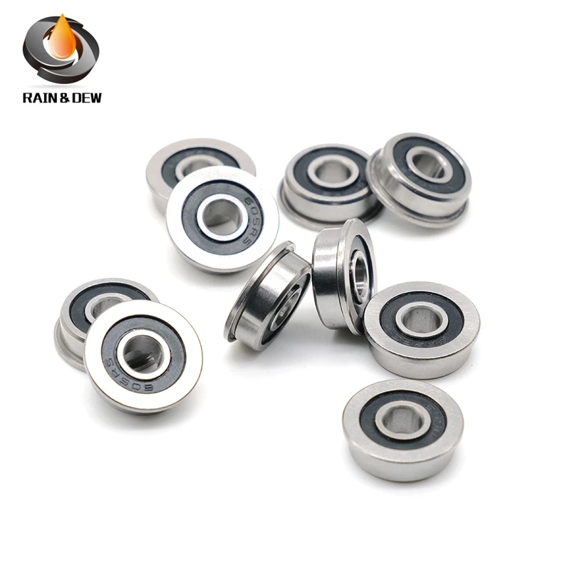 10Pcs F605 2RS Bearing 5X14X5mm  ABEC-7 Flanged Bearing F605 RS Ball Bearings F605RS 3D Print