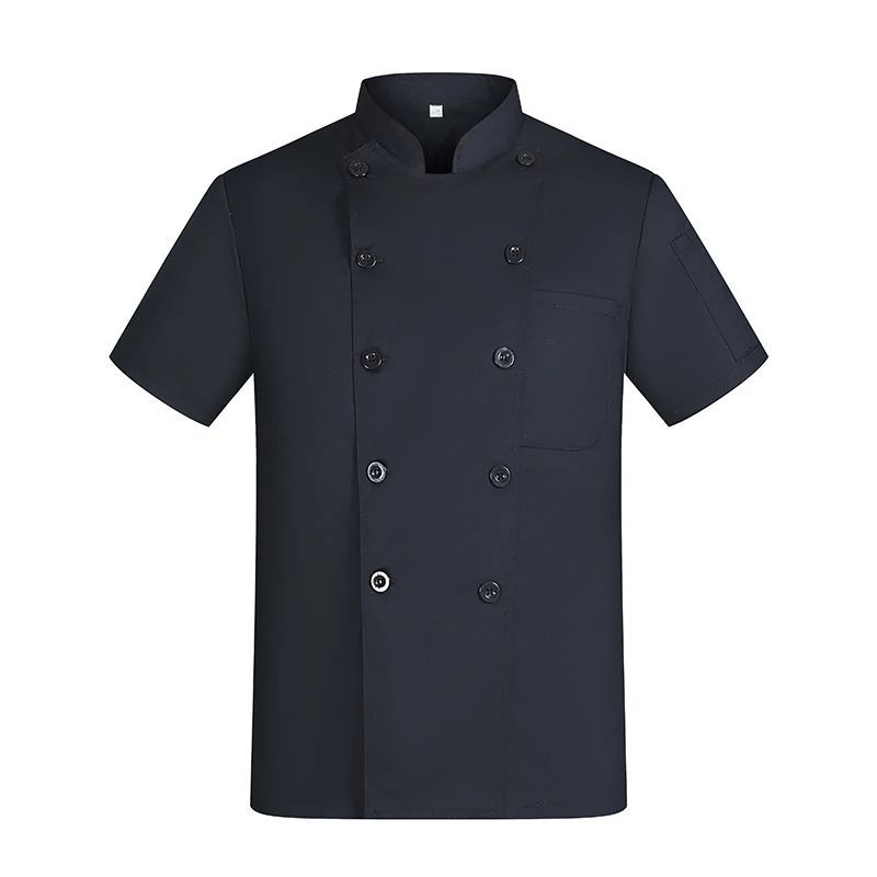 Suitable for Men and Women Cook Jacket Short Sleeve Restaurant Kitchen Work Uniform Bakery Coffee Shop Staff Uniforms