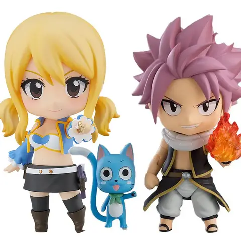 GSC Genuine Nendoroid FAIRY TAIL Etherious Natsu • Dragneel Lucy Heartfilia Anime Action Figures Toys for Boys Girls Kids Gifts