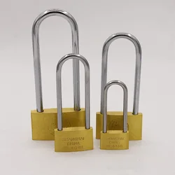 Long Padlock Brass Lock Travel Luggage Suitcase Gate Lock Anti Rust Lock Core Include 3 keys 30/40/50/60mm