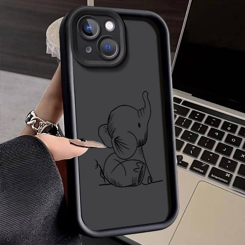 Sky ladder painted lines elephant phone case For iPhone 11 12 13 14 15 pro max