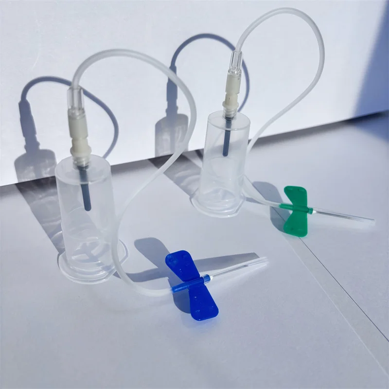 Safety Blood Collection Set ,Disposable 21G 23G Butterfly Needle+Plastic Vacuum Needle Holder Pet Medical Laboratory Consumables