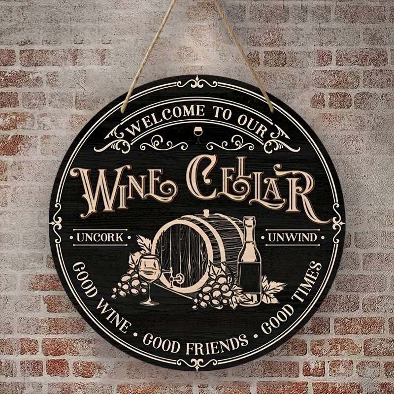 Bienvenido a nuestra bodega - Letrero de madera de 20x20 cm - No requiere energía - perfecta decoración del hogar